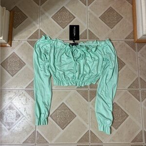 Pretty little thing Mint Green off the shoulder top